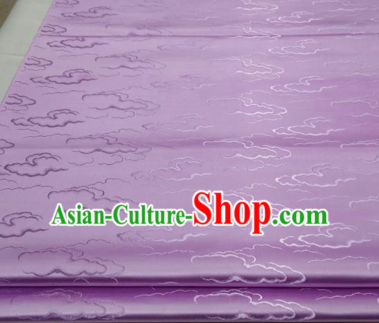 Chinese Traditional Tang Suit Royal Clouds Pattern Pink Brocade Satin Fabric Material Classical Silk Fabric