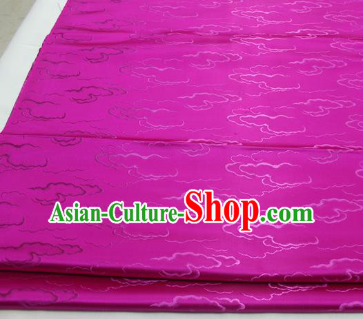 Chinese Traditional Tang Suit Royal Clouds Pattern Rosy Brocade Satin Fabric Material Classical Silk Fabric