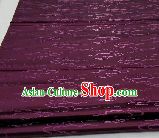 Chinese Traditional Tang Suit Royal Clouds Pattern Amaranth Brocade Satin Fabric Material Classical Silk Fabric