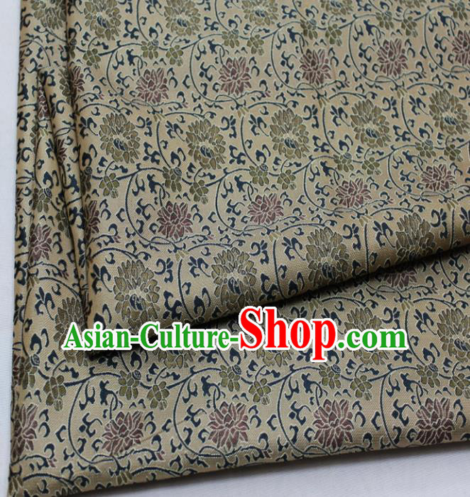 Chinese Traditional Fabric Royal Lotus Pattern Song Brocade Material Hanfu Classical Satin Silk Fabric