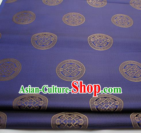 Chinese Traditional Tang Suit Fabric Royal Lucky Pattern Blue Brocade Material Hanfu Classical Satin Silk Fabric