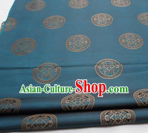 Chinese Traditional Tang Suit Fabric Royal Lucky Pattern Blue Brocade Material Hanfu Classical Satin Silk Fabric