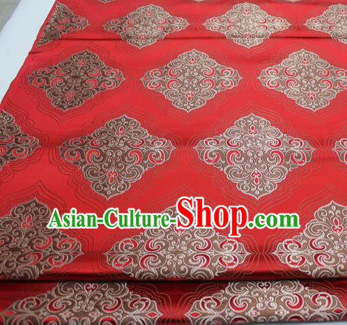 Chinese Traditional Tang Suit Red Brocade Royal Pattern Satin Fabric Material Classical Silk Fabric