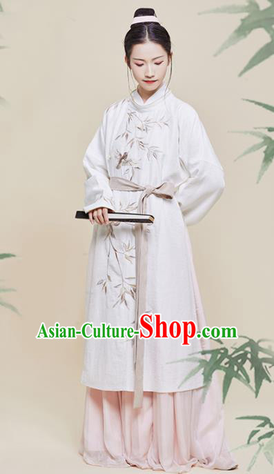 Chinese Traditional Song Dynasty Swordswoman Embroidered Hanfu Dress Ancient Nobility Lady Historical Costume for Women