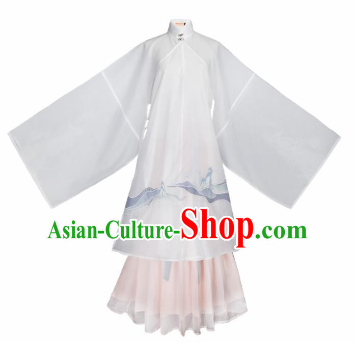 Chinese Traditional Ancient Nobility Dowager Embroidered Hanfu Dress Ming Dynasty Imperial Consort Historical Costume for Women