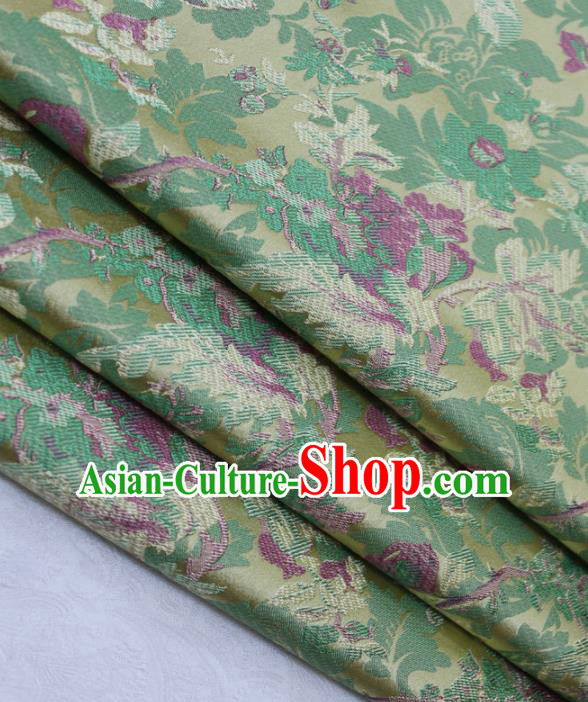 Asian Chinese Traditional Tang Suit Royal Pattern Green Brocade Satin Fabric Material Classical Silk Fabric