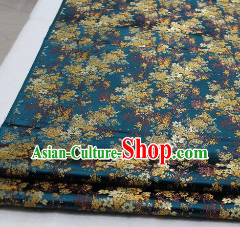 Asian Chinese Traditional Tang Suit Royal Cherry Blossom Pattern Peacock Green Brocade Satin Fabric Material Classical Silk Fabric