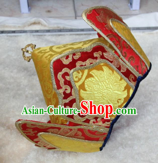 Chinese Traditional Buddhist Brocade Hat Tibetan Buddhism Hutukta Hat