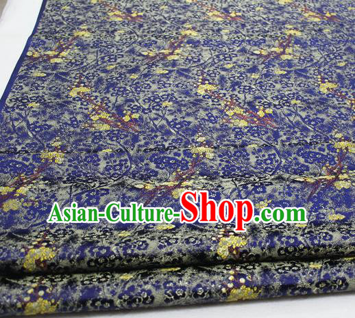 Asian Chinese Traditional Royal Pattern Royalblue Brocade Tang Suit Satin Fabric Material Classical Silk Fabric