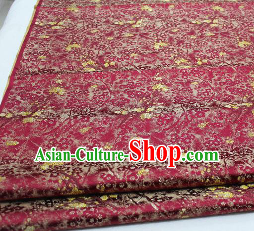 Asian Chinese Traditional Royal Pattern Wine Red Brocade Tang Suit Satin Fabric Material Classical Silk Fabric