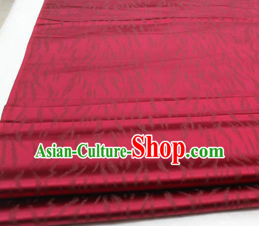 Asian Chinese Traditional Classical Pattern Wine Red Brocade Tang Suit Satin Fabric Material Classical Silk Fabric