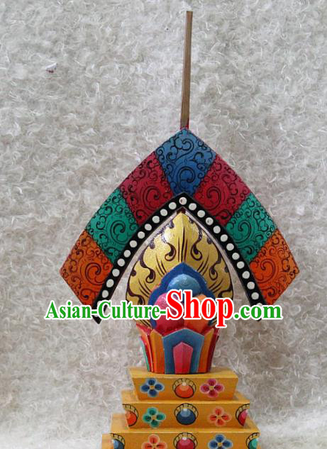 Chinese Traditional Buddhist Temple Colored Drawing Offerings Tibetan Buddhism Feng Shui Items Wood Decoration