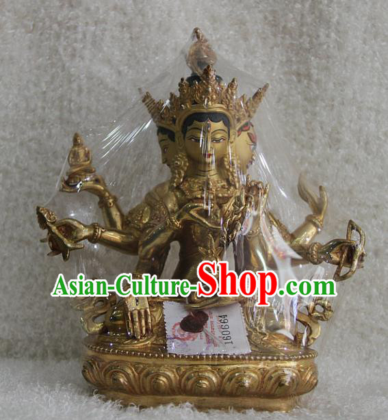 Chinese Traditional Buddhist Copper Women Buddha Statue Tibetan Buddhism Feng Shui Items Sculpture