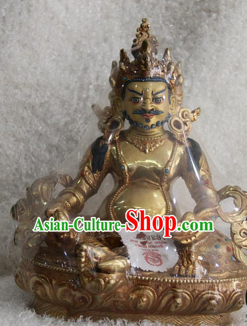 Chinese Traditional Buddhist Copper Buddha Wealth God Statue Tibetan Buddhism Feng Shui Items Sculpture