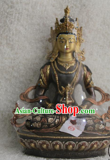 Chinese Traditional Buddhist Copper Buddha Longevity God Statue Tibetan Buddhism Feng Shui Items Sculpture