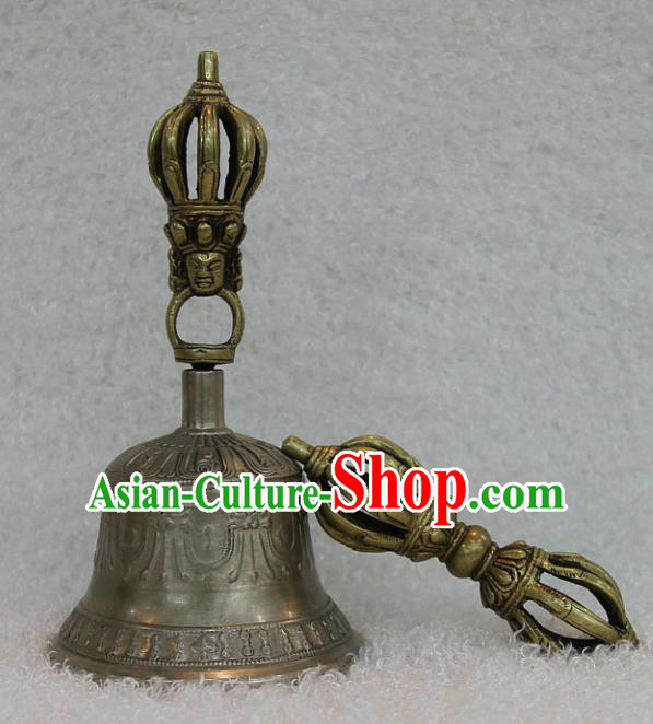 Chinese Traditional Feng Shui Items Buddhism Musical Instruments Buddhist Bronze Vajra Bell Pestle