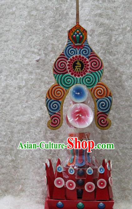 Chinese Traditional Tibetan Buddhism Feng Shui Items Wood Decoration Buddhist Colored Drawing Offerings