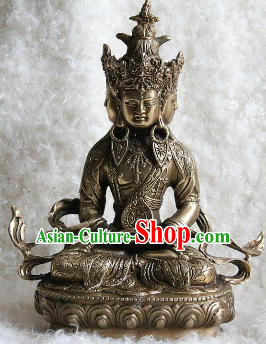 Chinese Traditional Feng Shui Items Copper Buddhism Statue Buddhist Vairochana Sculpture Decoration