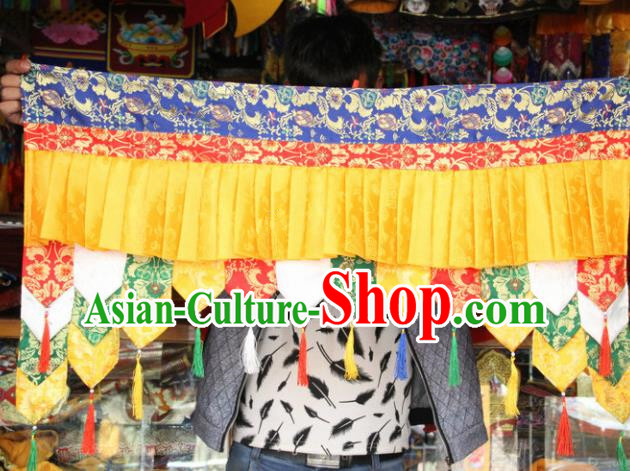 Chinese Traditional Buddhist Temple Brocade Purdah Curtain Tibetan Buddhism Portiere Decoration