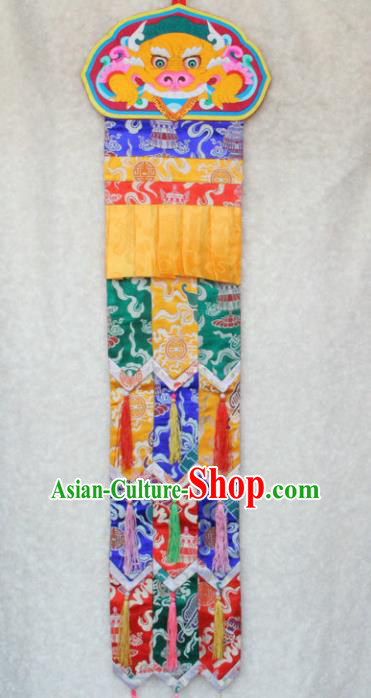 Chinese Traditional Buddhist Temple Brocade Streamer Tibetan Buddhism Portiere Decoration