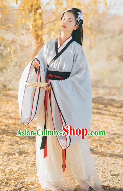 Chinese Traditional Ancient Princess Hanfu Dress Jin Dynasty Imperial Consort Embroidered Historical Costume for Women