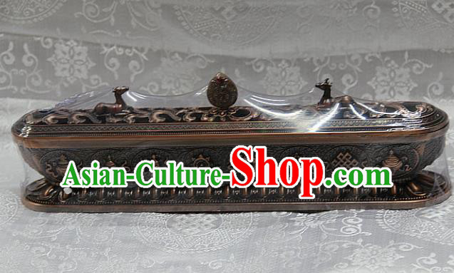 Chinese Traditional Buddhist Brass Censer Buddha Incense Burner Decoration Tibetan Buddhism Feng Shui Items