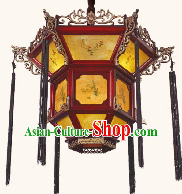 Chinese Traditional Wood Palace Lantern Handmade New Year Hanging Lanterns Ceiling Lamp