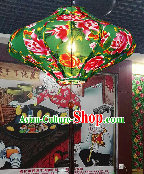 Chinese Traditional Green Palace Lantern Handmade New Year Lanterns Hanging Lamp