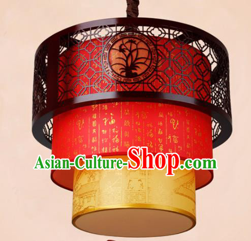 Chinese Traditional Wood Red Palace Lantern Handmade New Year Hanging Lanterns Ceiling Lamp