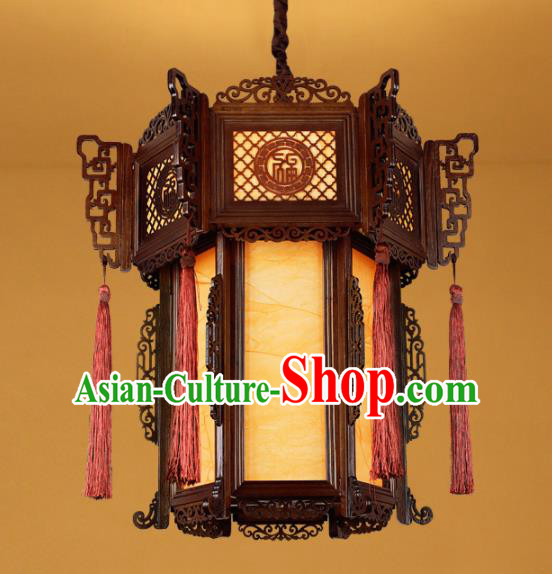 Chinese Traditional Wood Carving Palace Lantern Handmade Hanging Lanterns Ceiling Lamp