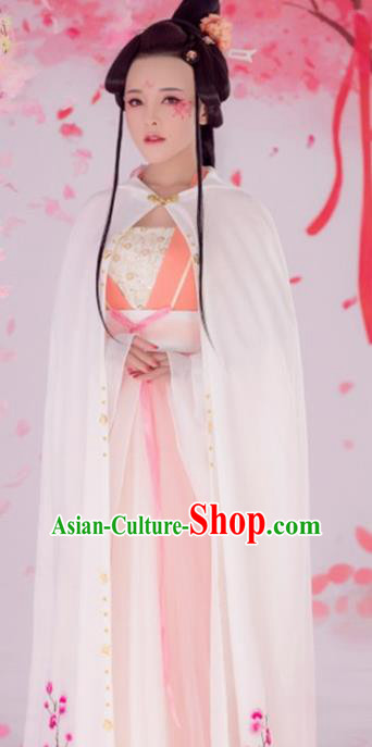 Chinese Ancient Flowers Goddess Hanfu Dress Traditional Tang Dynasty Imperial Consort Historical Costume for Women