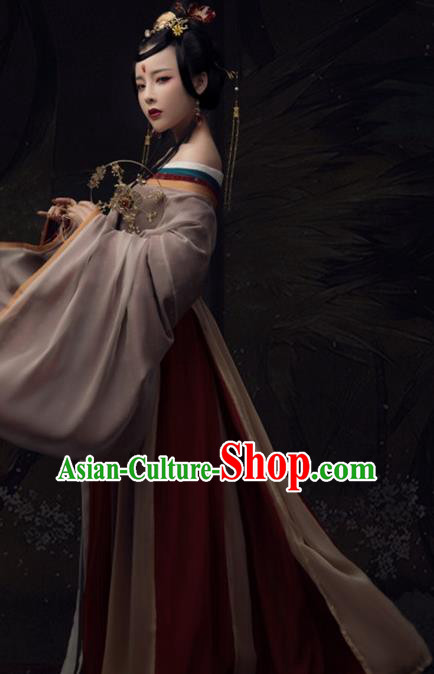 Chinese Ancient Imperial Concubine Hanfu Dress Traditional Tang Dynasty Imperial Consort Historical Costume for Women