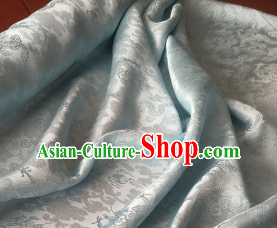 Classic Royal 100% Pure Silk Round Dragon Pattern Fabric Chinese Traditional Silk Fabrics