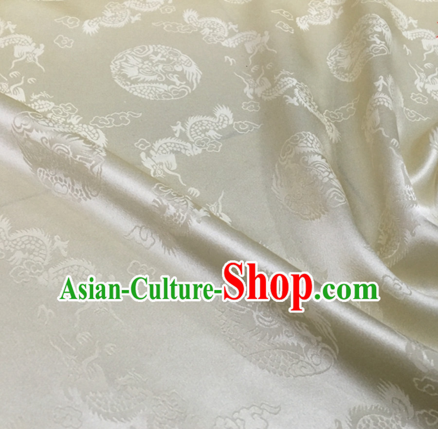 Beautiful Classic Royal 100% Pure Silk Round Dragon Pattern Fabric Chinese Traditional Silk Fabrics