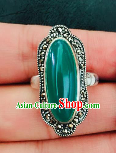Chinese Traditional Mongol Nationality Rings Mongolian Ethnic Sliver Accessories for Women