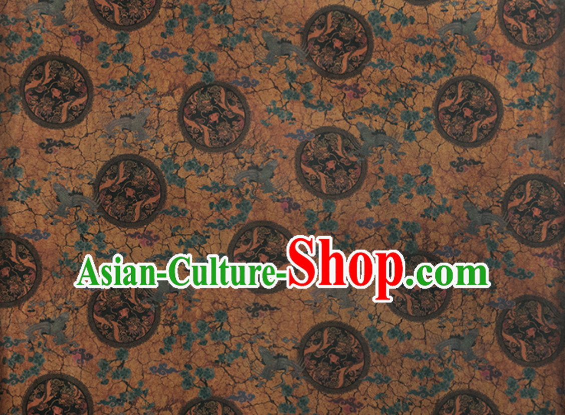 Palace Classic Royal 100% Pure Silk Round Dragon Pattern Fabric Chinese Traditional Silk Fabrics