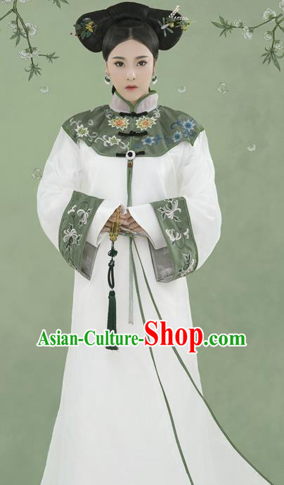 Chinese Ancient Manchu Lady Hanfu Dress Qing Dynasty Imperial Consort Historical Costume for Women