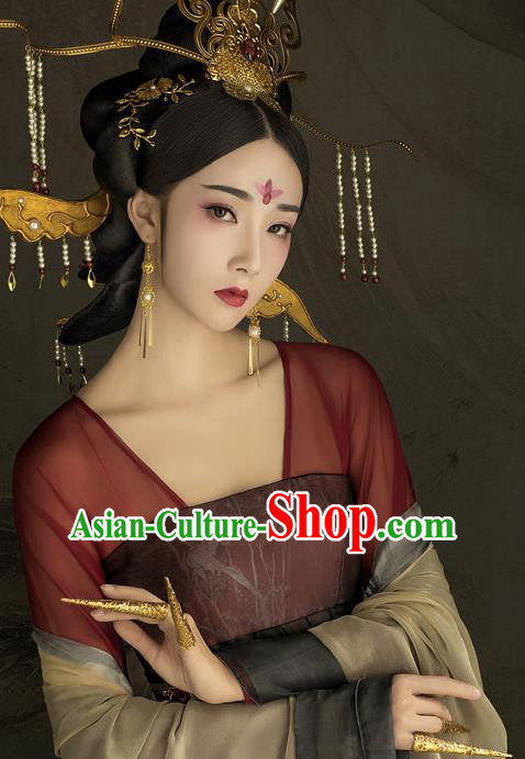 Chinese Ancient Court Queen Hanfu Dress Tang Dynasty Imperial Empress Historical Costume for Women