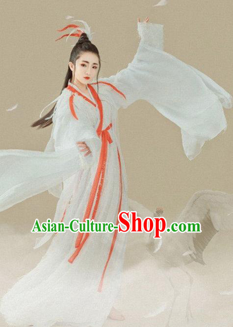 Chinese Ancient Peri Swordswoman Hanfu Dress Jin Dynasty Palace Princess Historical Costume for Women