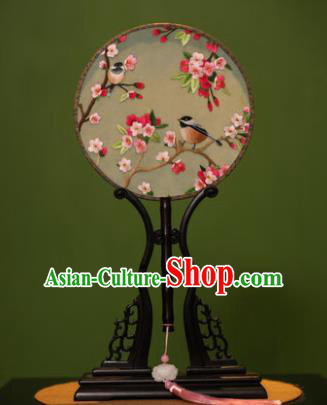 Handmade Chinese Traditional Double Side Silk Round Fan Classical Embroidered Palace Fans for Women