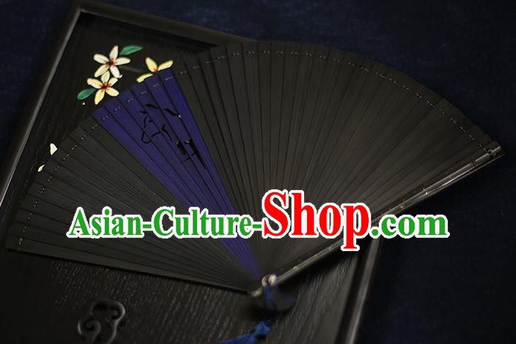 Chinese Handmade Carving Zodiac Horse Bamboo Fans Classical Accordion Traditional Folding Fans for Women