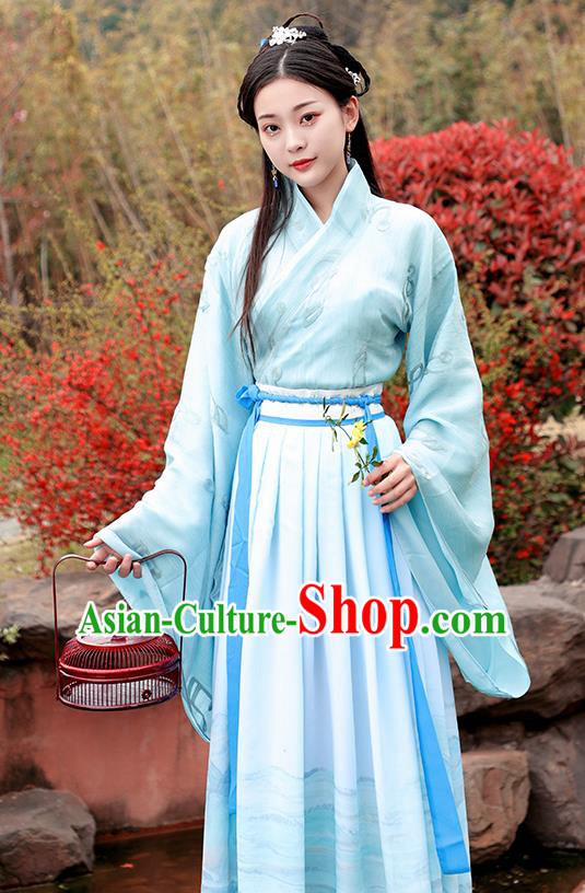 Chinese Ancient Court Maid Hanfu Dress Han Dynasty Nobility Lady Princess Historical Costume for Women