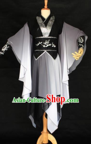 Chinese Traditional Cosplay Female Assassin Costume Ancient Swordswoman Black Hanfu Dress for Women