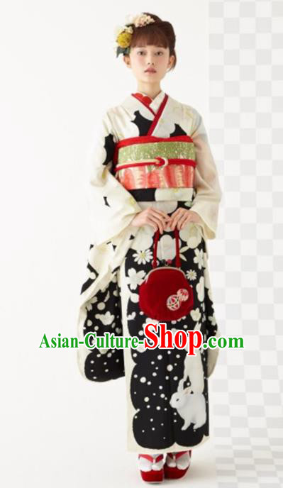 Japanese Traditional Handmade Furisode Kimono Dress Asian Japan Geisha Yukata Costume for Women