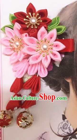 Japanese Traditional Kimono Hair Accessories Handmade Japan Geisha Sakura Hair Claw for Women