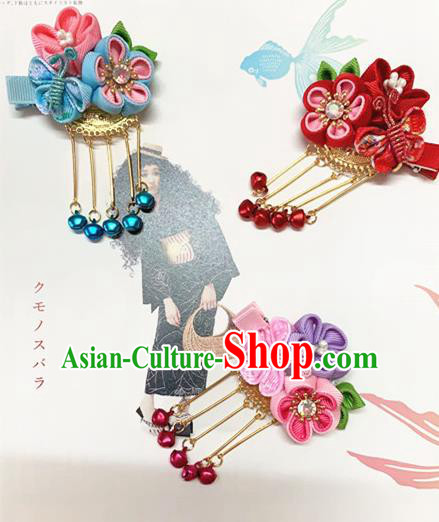 Japanese Traditional Kimono Tassel Hair Claws Handmade Japan Geisha Hair Accessories for Women