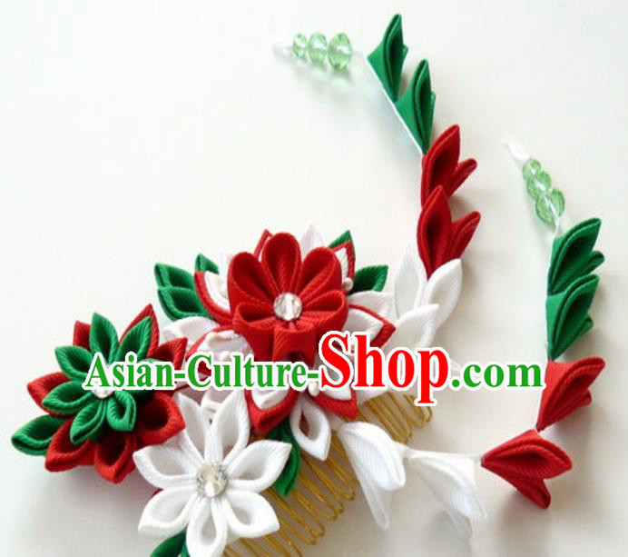 Japanese Traditional Kimono Sakura Hair Comb Handmade Japan Geisha Hair Accessories for Women