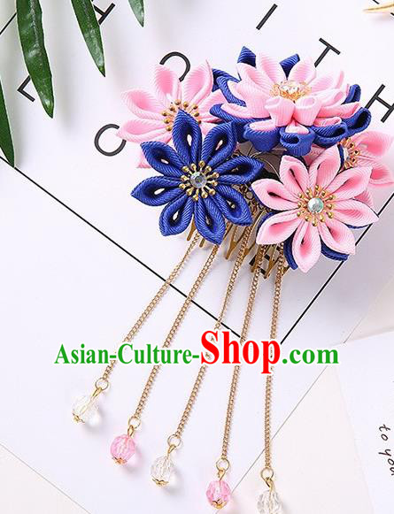 Japanese Traditional Kimono Hair Accessories Handmade Japan Geisha Tassel Hairpins for Women