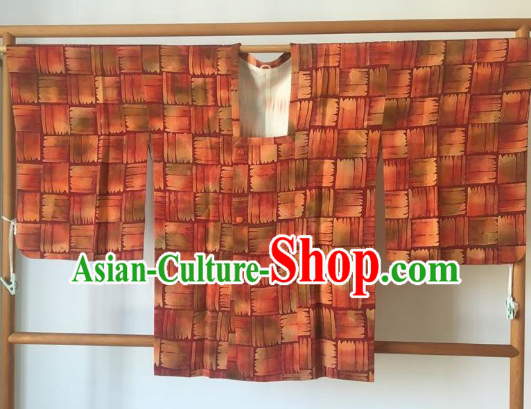 Traditional Japanese Samurai Kimono Red Haori Coat Asian Japan Handmade Warrior Yukata Costume for Men