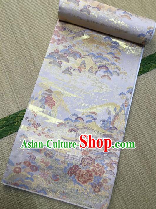 Japanese Traditional Kimono White Silk Belts Asian Handmade Japan Geisha Yukata Waistband for Women